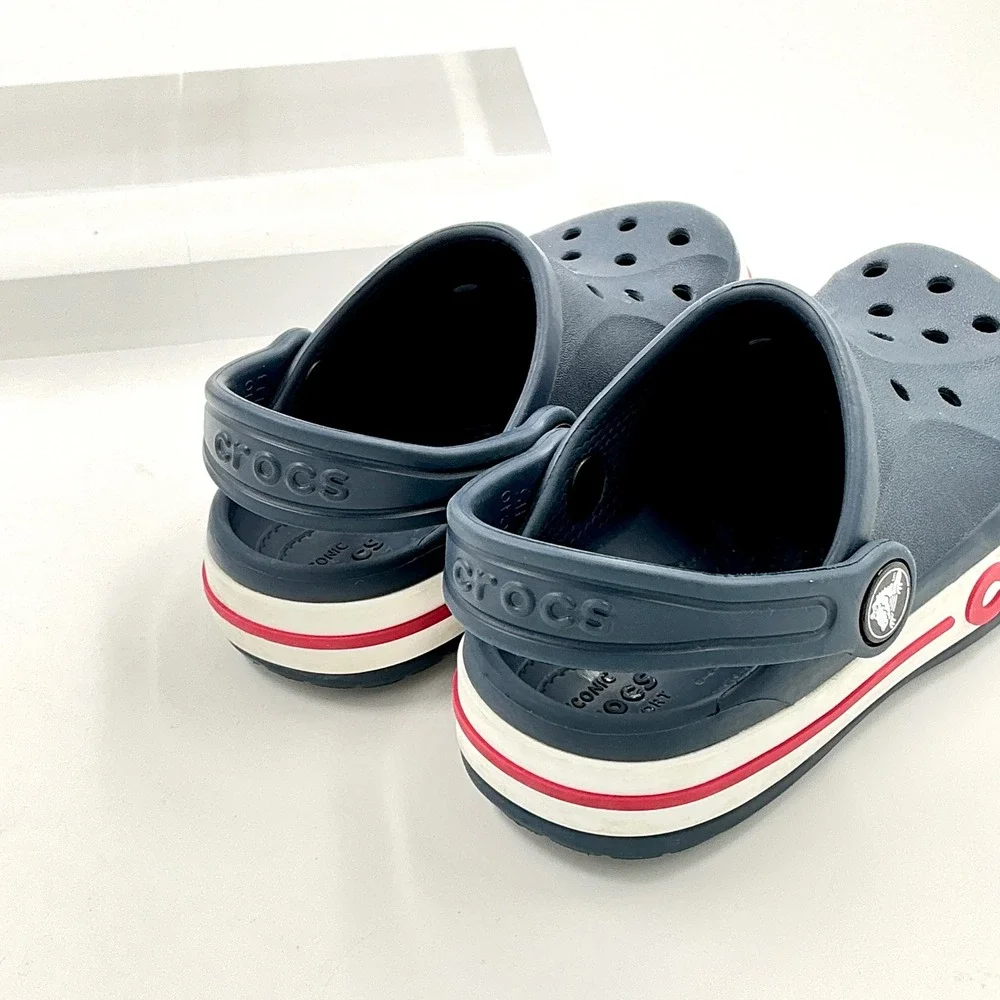 Crocs Size 10 Clog Navy Blue Red White Bayaband Kids